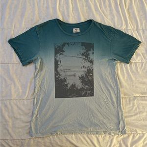 VANS Men’s Greenish Crew Neck T-Shirt With Surfer Design (Size Large)